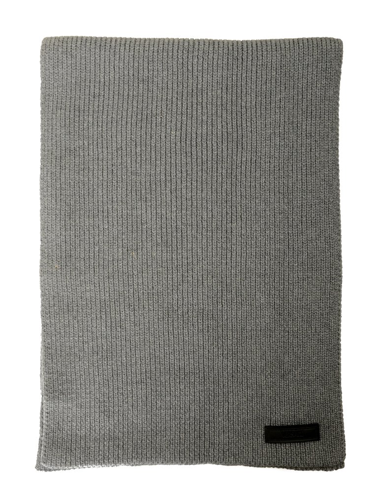 Versace Unisex Gray 100% Wool Ribbed Knitted Long Scarf